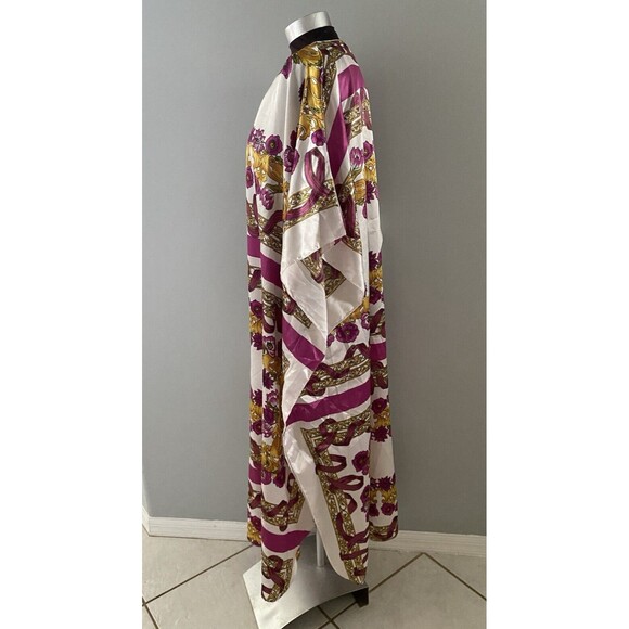 Vintage Winlar Caftan OS Kaftan Ribbon Floral Maxi Dress Boho Beach Mrs Roper - Picture 3 of 14